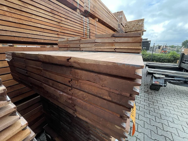 Ca. 109x massaranduba damwand/paardenbox profiel, 28x200mm, lengte 90/250cm, 19/300cm - afbeelding 3 van  3