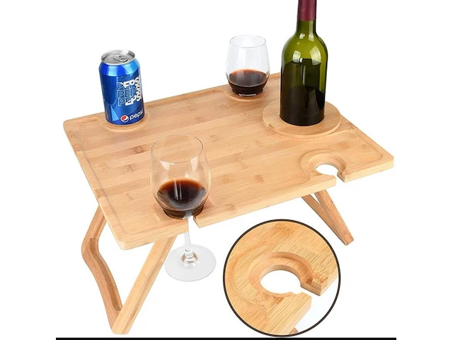 Ca. 10x bamboe wijntafel 43x32 cm - afbeelding 2 van  3