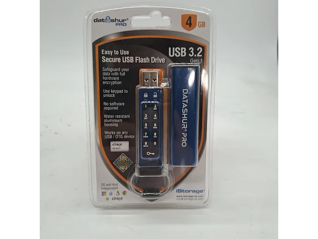 Ca. 10x beveiligde usb-stick, istorage, datashur pro, 4gb - afbeelding 1 van  3