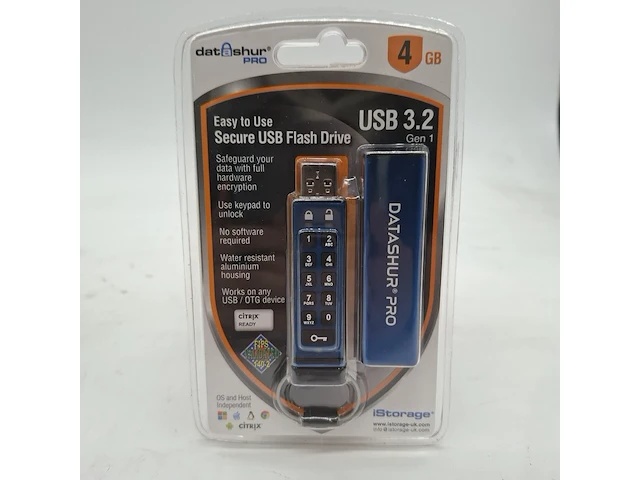 Ca. 10x beveiligde usb-stick, istorage, datashur pro, 4gb - afbeelding 1 van  3