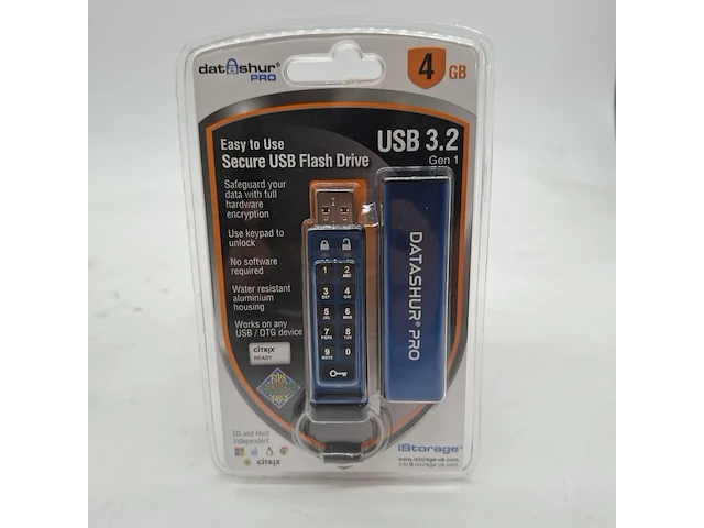 Ca. 10x beveiligde usb-stick, istorage, datashur pro, 4gb - afbeelding 1 van  3