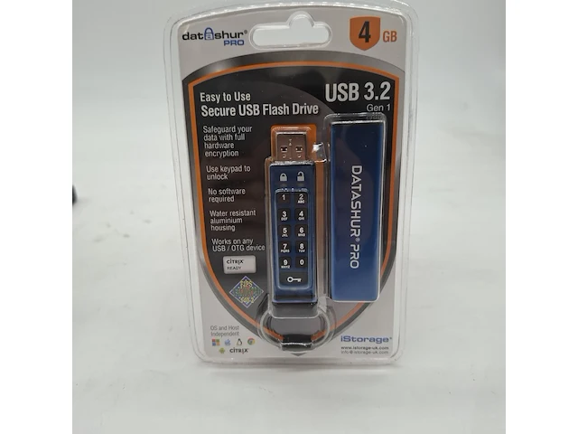 Ca. 10x beveiligde usb-stick, istorage, datashur pro, 4gb - afbeelding 1 van  3