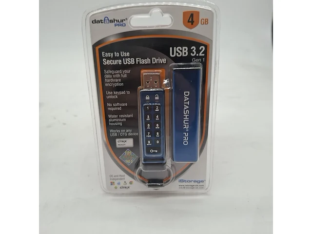 Ca. 10x beveiligde usb-stick, istorage, datashur pro, 4gb - afbeelding 1 van  3