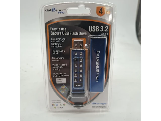 Ca. 10x beveiligde usb-stick, istorage, datashur pro, 4gb - afbeelding 1 van  3