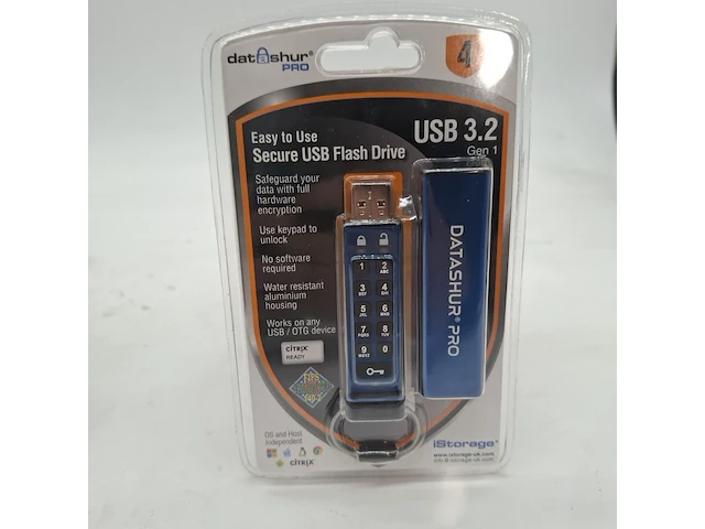 Ca. 10x beveiligde usb-stick, istorage, datashur pro, 4gb - afbeelding 1 van  3