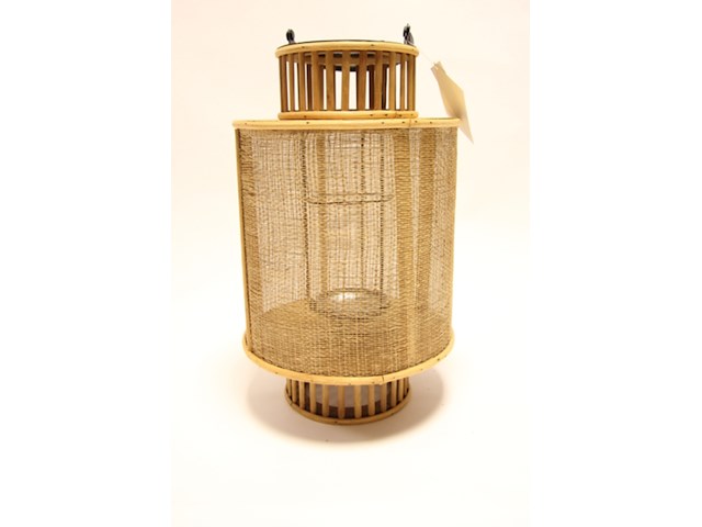 Ca. 10x design lantaarn waxine van jute en hout 24x39 cm - afbeelding 1 van  1