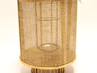 Ca. 10x design lantaarn waxine van jute en hout 24x39 cm - afbeelding 1 van  1