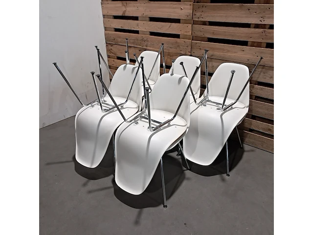 Ca. 10x design stoel met vast zitkussen, vitra., eames, groen, blauw & geel - afbeelding 2 van  11