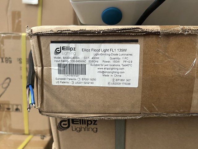 Ca. 10x led flood light/bouwlamp fl1 135w 4000k ellipz lighting - afbeelding 4 van  4