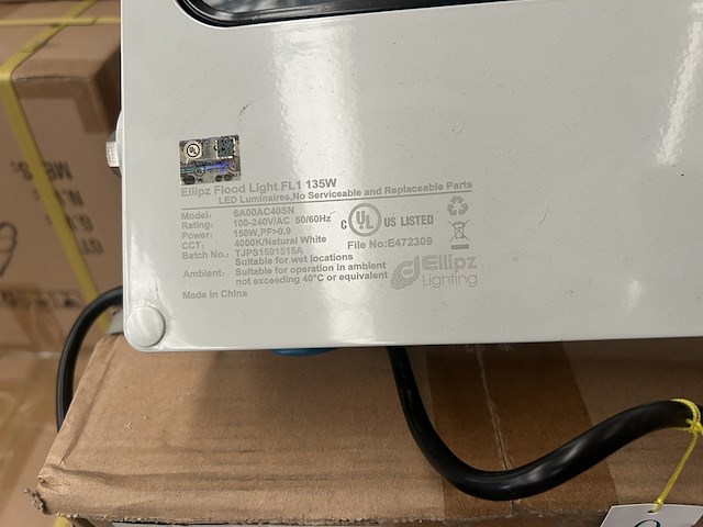 Ca. 10x led flood light/bouwlamp fl1 135w 4000k ellipz lighting - afbeelding 3 van  4