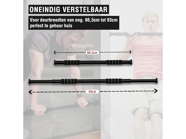 Ca. 10x optrekstang/deurstang verstelbaar van 66,5-93 cm ultrasport - afbeelding 3 van  5