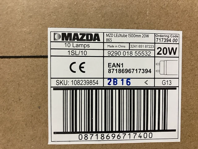 Ca. 10x reled dubbele tl armatuur met ledbuis - afbeelding 4 van  4