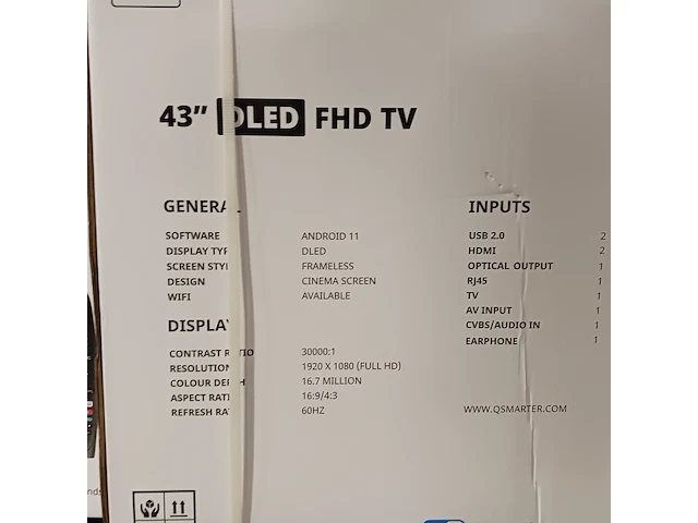 Ca. 10x smart tv, qsmarter, 43 inch, zwart - afbeelding 4 van  4