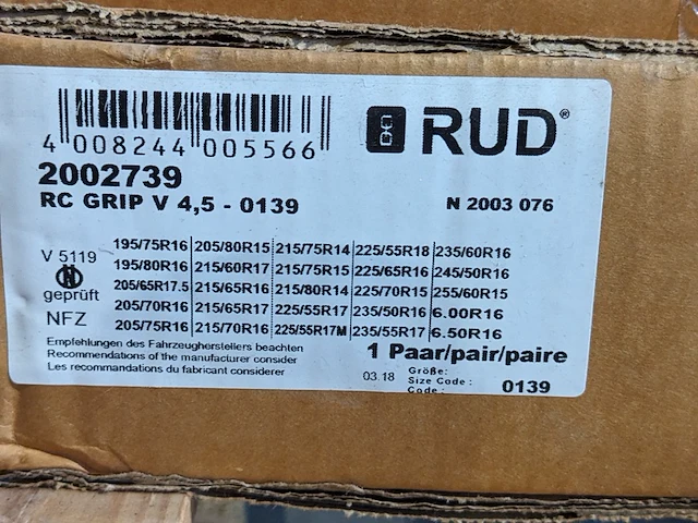 Ca. 10x sneeuwketting, rud, grip v - afbeelding 3 van  3