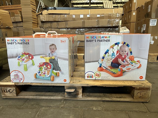 Ca. 10x speelgoed (6x 2-in-1 loopwagen, 4x speelmat) musical stroller, musical playmat - afbeelding 1 van  6