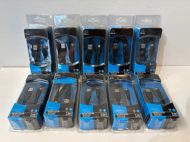 Ca. 10x usb kabel 2 meter, q-link - afbeelding 1 van  1