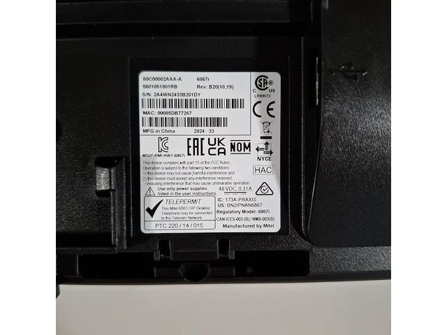 Ca. 10x vaste telefoon, mitel, 6867 - afbeelding 4 van  4