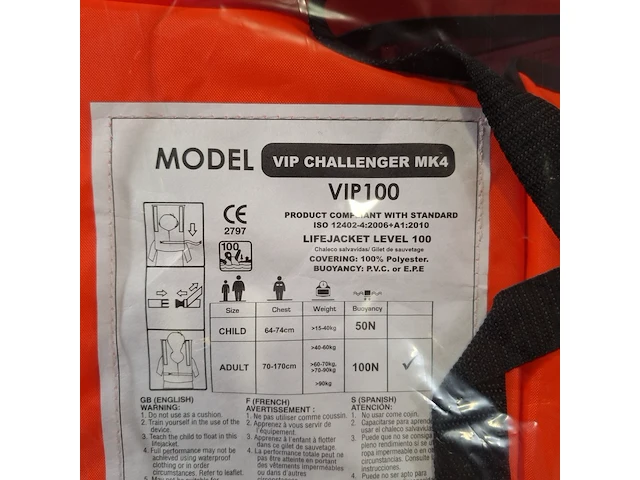 Ca. 10x zwemvest, oldenship, vip challenger mk4 adult 70-170 cm - afbeelding 4 van  4