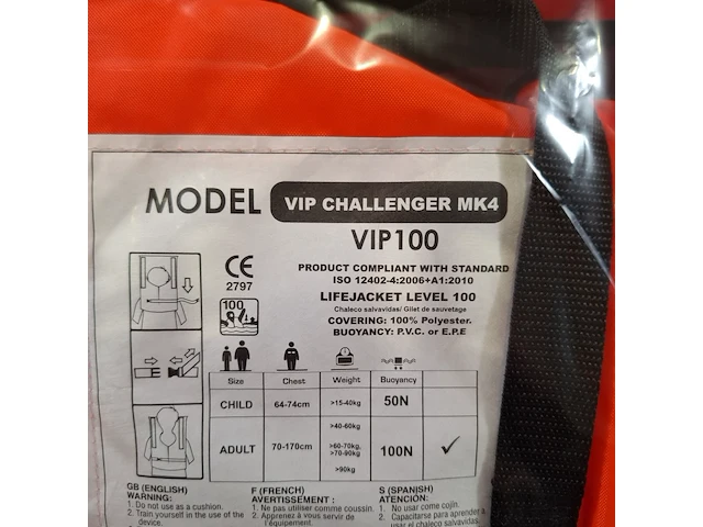 Ca. 10x zwemvest, oldenship, vip challenger mk4 adult 70-170 cm - afbeelding 4 van  4