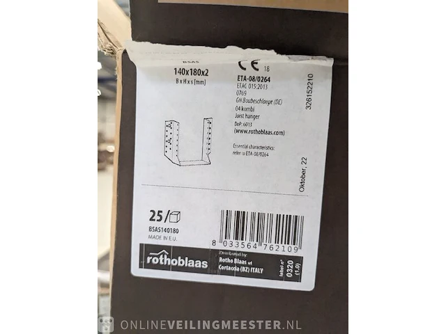 Ca. 115x balkdragers rothoblaas, bsas140180 - afbeelding 6 van  8