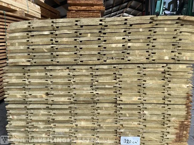 Ca. 118x vuren channelsiding groen geïmpregneerd , 18x145mm, lengte 320cm - afbeelding 3 van  3