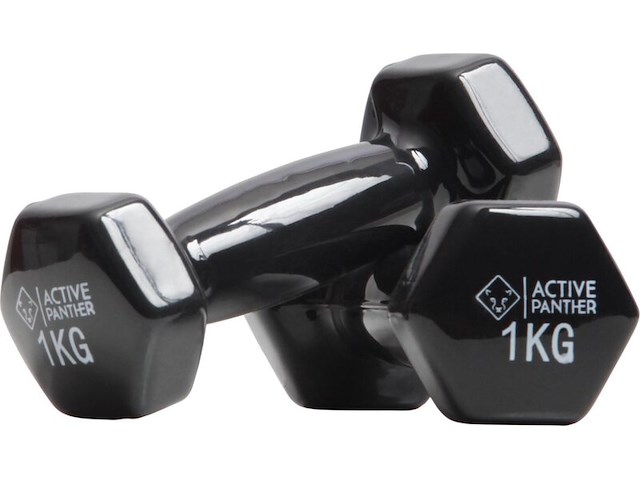 Ca. 11x dumbbell set 2x 1kg (2kg totaal) active panther - afbeelding 1 van  4