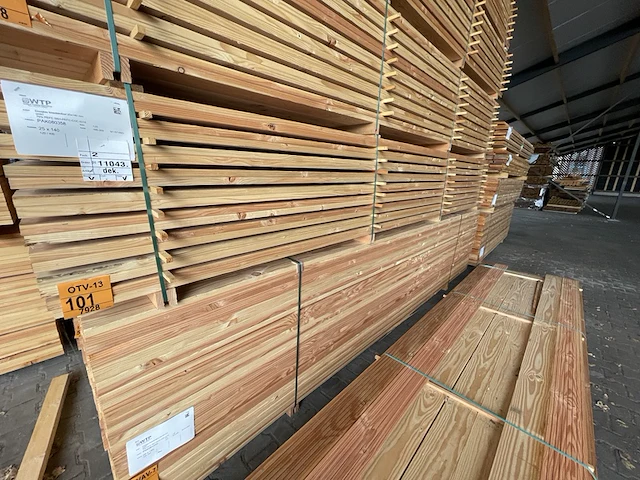 Ca. 120x douglas vlonderplanken, 25x140mm, lengte 400cm - afbeelding 4 van  4
