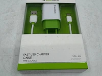 Ca. 120x usb snel lader met usb-c laadsnoer soultech, sc213b - afbeelding 1 van  5