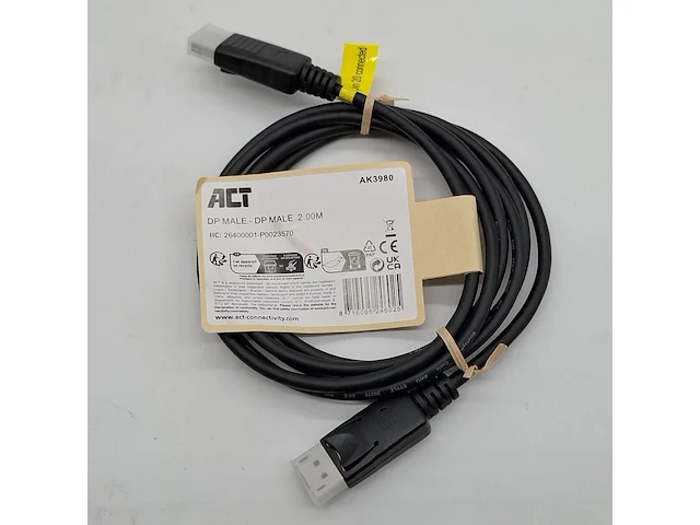 Ca. 1250x display port kabels, act, ak3980 dp male 2.00m - afbeelding 1 van  5