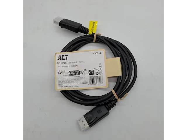 Ca. 1250x partij display port kabels, act, ak3980 dp male 2.00m - afbeelding 1 van  5