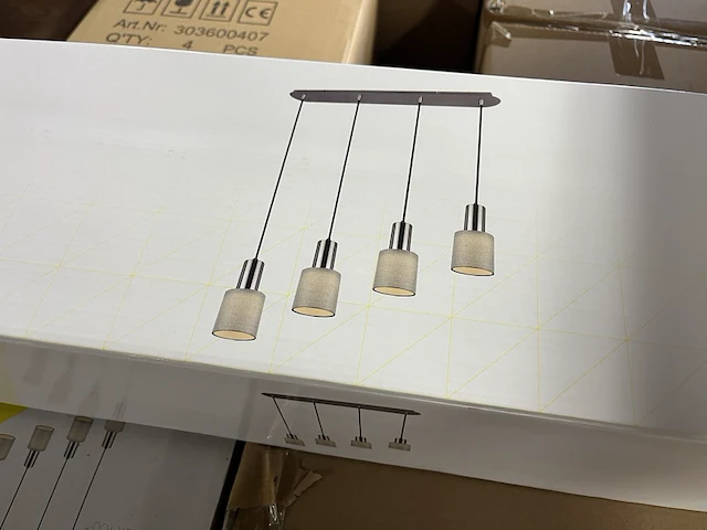 Ca. 12x design hanglamp 4-lichts trio, wailer - afbeelding 2 van  4