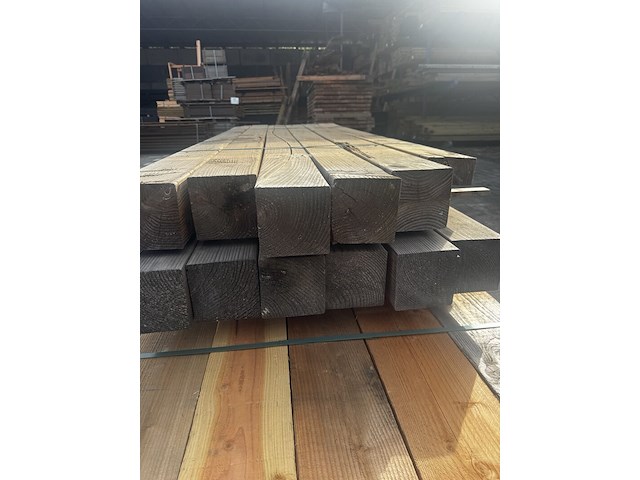 Ca. 12x douglas palen | geschaafd , 14 x 14 x 250 cm - afbeelding 2 van  2