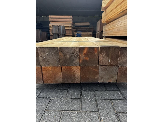 Ca. 12x douglas palen geschaafd / verlijmd, 14x14x240cm - afbeelding 2 van  3