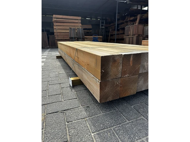 Ca. 12x douglas palen geschaafd / verlijmd, 14x14x240cm - afbeelding 3 van  3