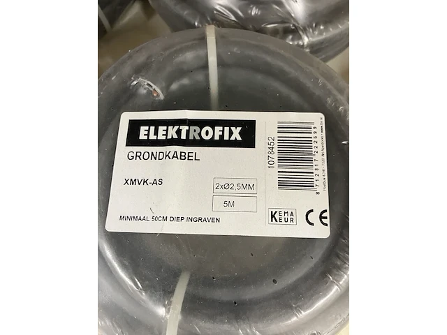 Ca. 12x grondkabel xmv k as 2x2,5 mm2 5mtr gewapend - afbeelding 2 van  2