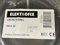Ca. 12x grondkabel xmv k as 2x2,5 mm2 5mtr gewapend - afbeelding 2 van  2