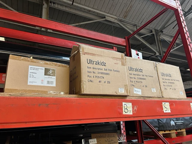 Ca. 12x houten knikkerbaan bouwpakket 60-delig, ultrakidz - afbeelding 4 van  7