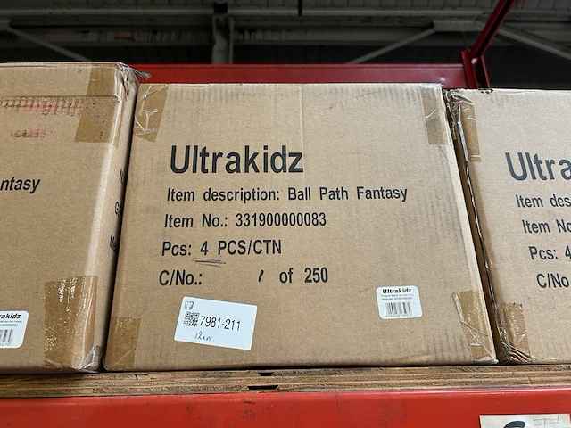 Ca. 12x houten knikkerbaan bouwpakket 60-delig, ultrakidz - afbeelding 5 van  7