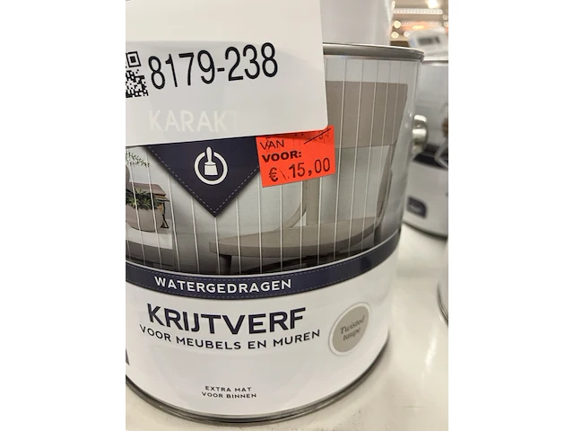 Ca. 12x krijtverf 2,5 ltr taupe/beige /grijs - afbeelding 3 van  4