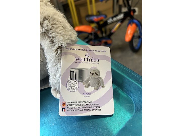 Ca. 12x magnetron knuffel warmies, sloth - afbeelding 5 van  6