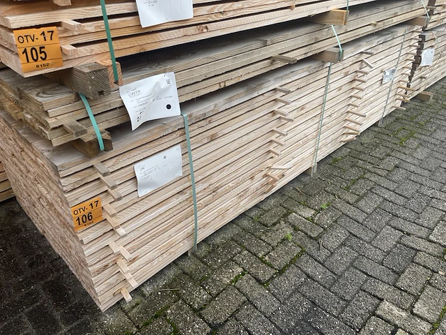 Ca. 130x douglas planken fijnbezaagd, 22x200mm, lengte 300cm - afbeelding 4 van  4
