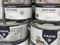 Ca. 13x krijtverf 2,5 ltr emmers kleur taupe en grijs - afbeelding 2 van  4