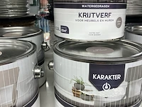Ca. 13x krijtverf 2,5 ltr emmers kleur taupe en grijs - afbeelding 3 van  4