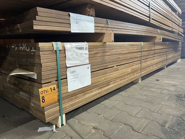 Ca. 140x guyana ipé planken geschaafd, 21x145mm, lengte 395cm - afbeelding 4 van  4