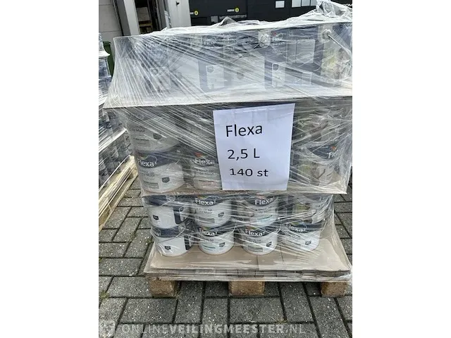 Ca. 140x strak op de muur 2,5 liter blik muurverf flexa, mix, bouwjaar ca. 2022 - afbeelding 1 van  3