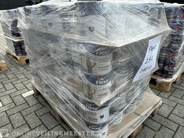 Ca. 140x strak op de muur 2,5 liter blik muurverf flexa, mix, bouwjaar ca. 2022 - afbeelding 2 van  3