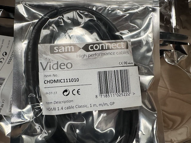 Ca. 142x hdmi 1.4 classic series kabel 1 meter, sam creative - afbeelding 3 van  3