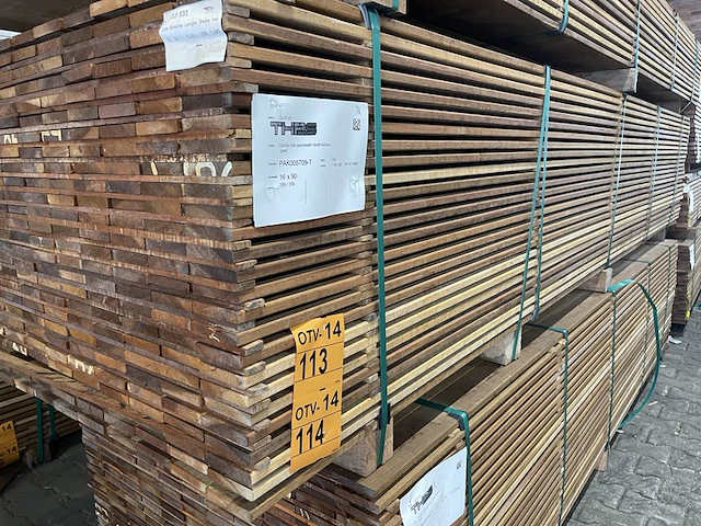 Ca. 143x guyana ipé planken geschaafd, 16x90mm, lengte 350cm - afbeelding 4 van  4