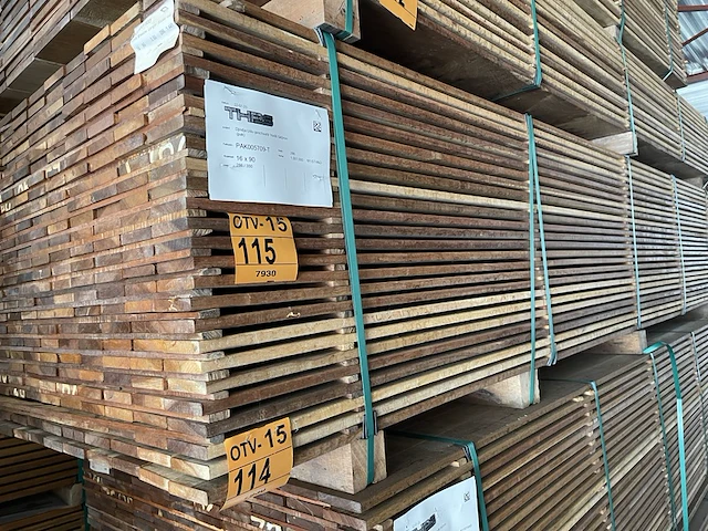 Ca. 143x guyana ipé planken geschaafd, 16x90mm, lengte 350cm - afbeelding 4 van  4