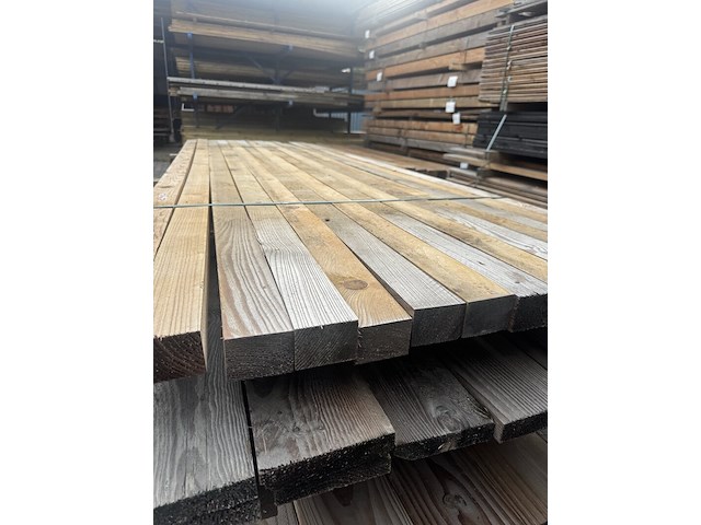 Ca. 14x douglas balk | geschaafd | licht vergrijsd , 4,5 x 7 x 300 cm - afbeelding 2 van  2